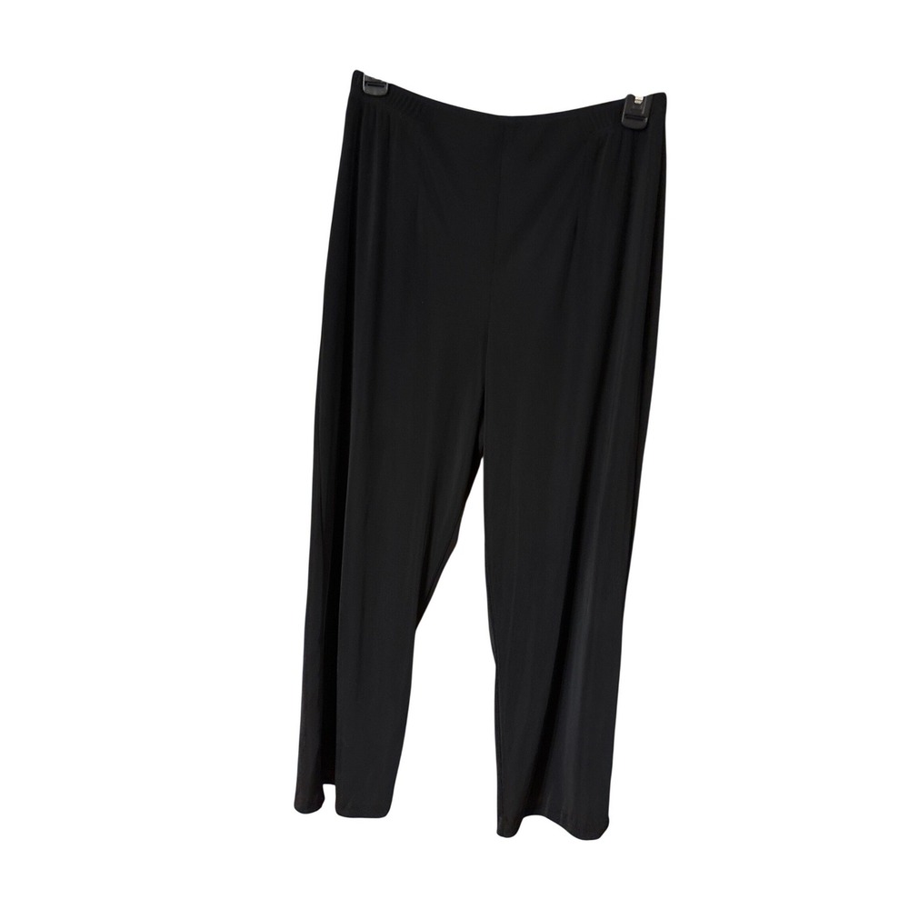 Chico's‎ Easywear Black Straight Leg Pull On Pants Size 1 Short Stretch
